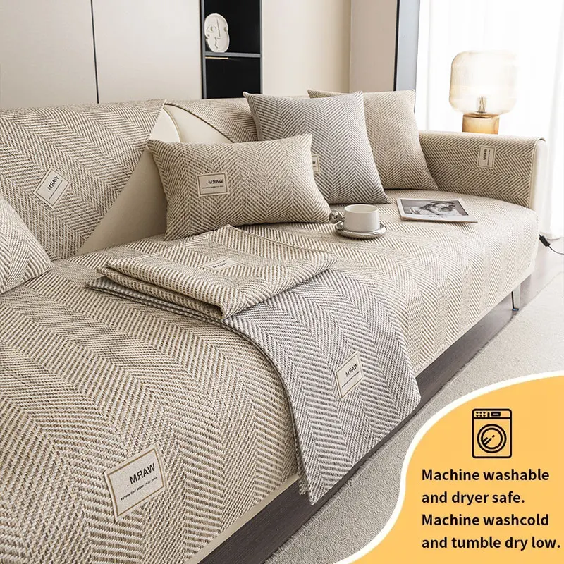 

1PC-Cotton and linen sofa cushion for all seasons, simple and modern anti slip seat cushion, sofa cover, 2025 new cushion