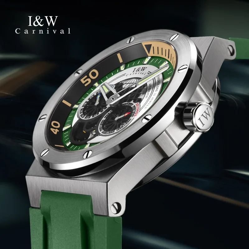 Relogio Masculino Luxury Brand I&W 2022 New Automatic Watch Japan Movement Sapphire Small Seconds Luminous Waterproof Mens Watch