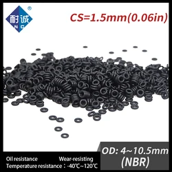 50PCS/lot Rubber Ring NBR Sealing O-Ring CS1.5mm OD4/4.5/5/5.5/6/6.5/7/7.5/8/8.5/9/9.5/10/10.5mm O Ring Seal Gasket Ring Washer