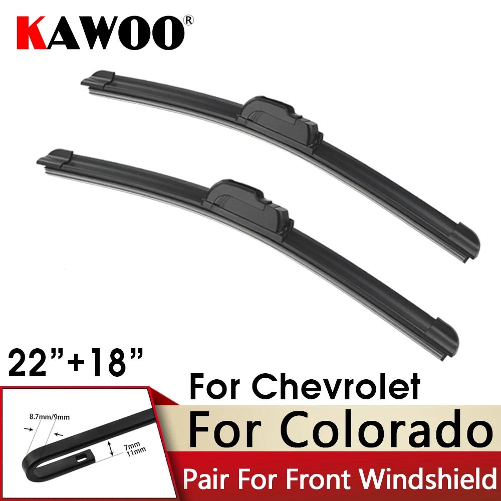 

KAWOO Car Wiper Front Wiper Blade 22"+18" For Chevrolet Colorado 2019-2023 Fit U Hook Arm Windscreen Wipers Accessories