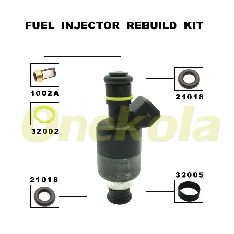 Fuel Injector Service Repair Kit Filters Orings Seals Grommets for Rochester 17103007 for 1993-1997 GM  17113512 17089569