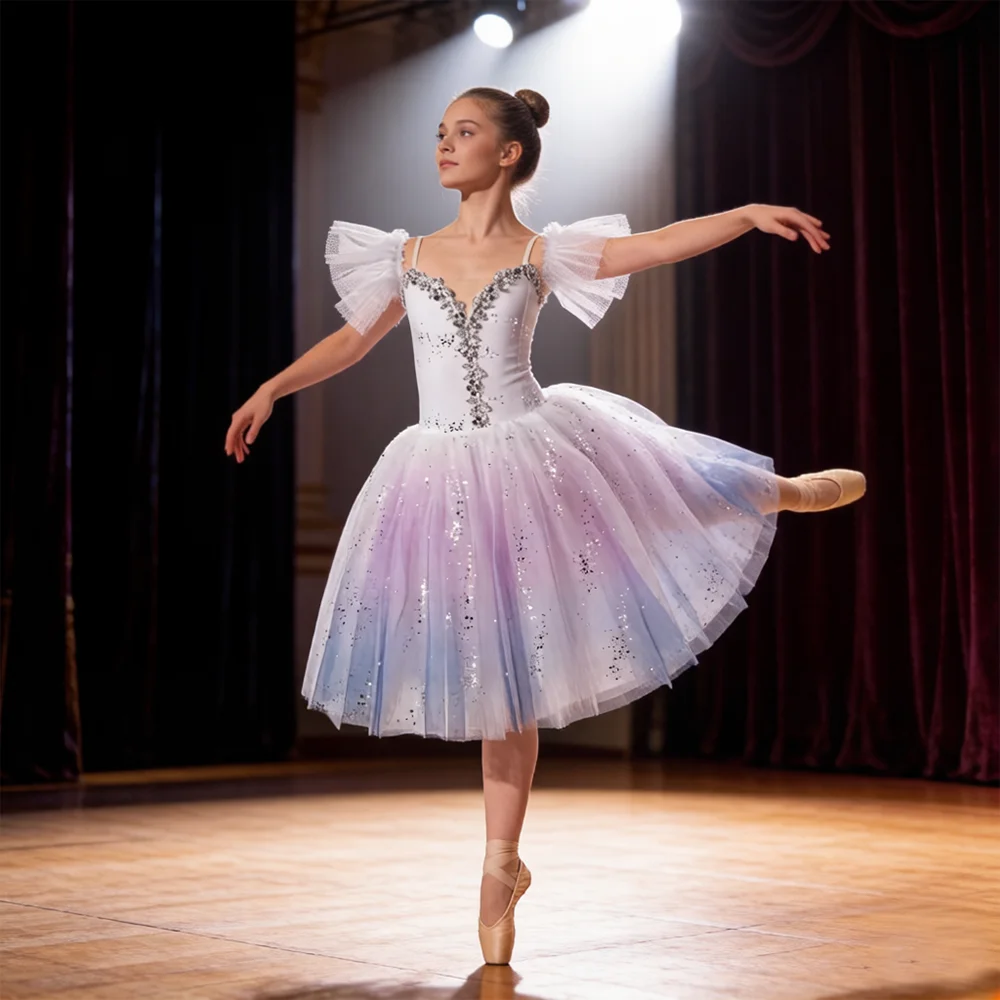 

Girls & Women Romantic Ballet Dress Sparkly Adult Performance Costume for Contemporary Dance Stage Recital & Ballerina Shows
