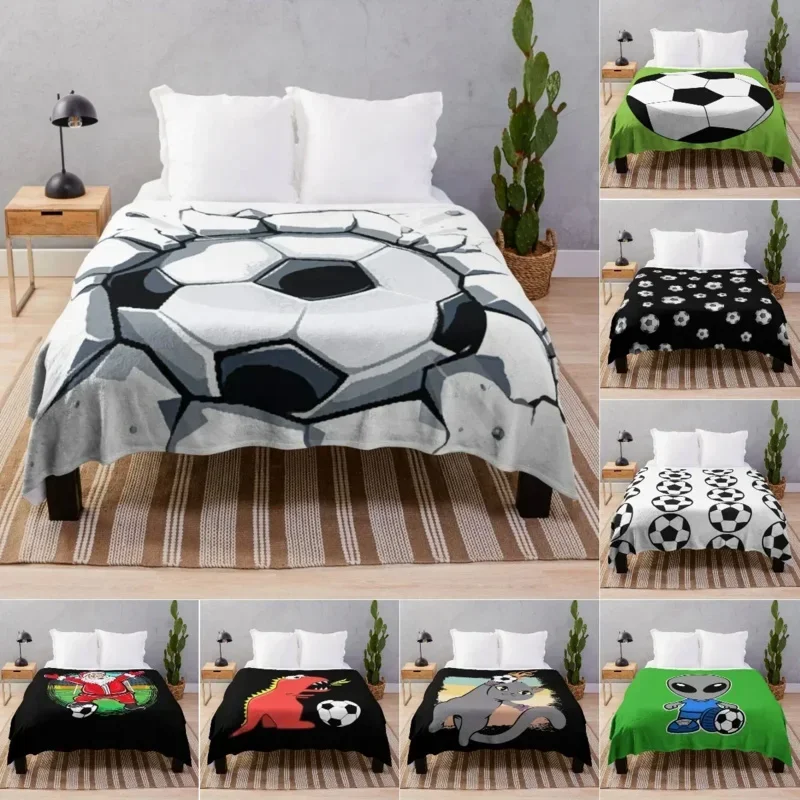 Soccer Blanket Warm Ultra Soft Football Ball Throw Blankets Soccer Team Player Blankets Mom Gift for Girls Boys Kids Women Men