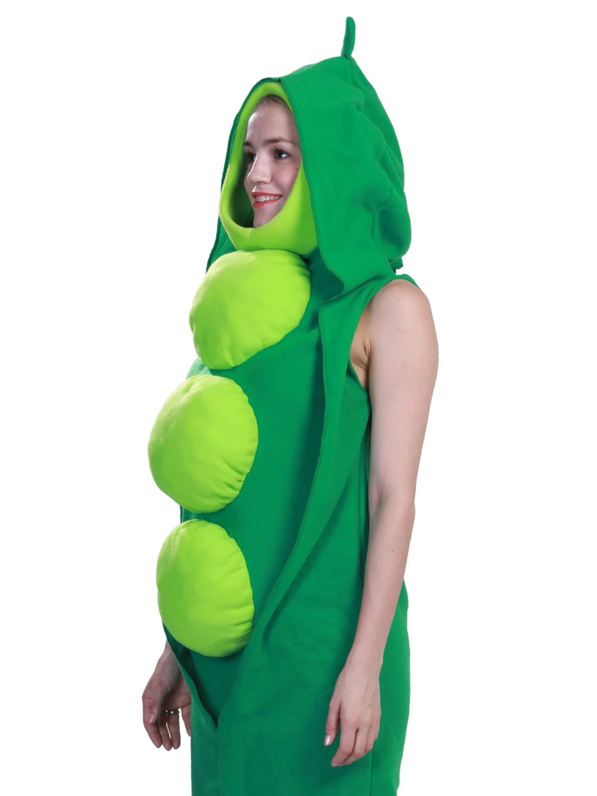 

Хэллоуин Par Косплей Костюм ломтика гороха Street Sle Свободная посадка забавная футболка с рисунком еды для женщин 25-29 лет