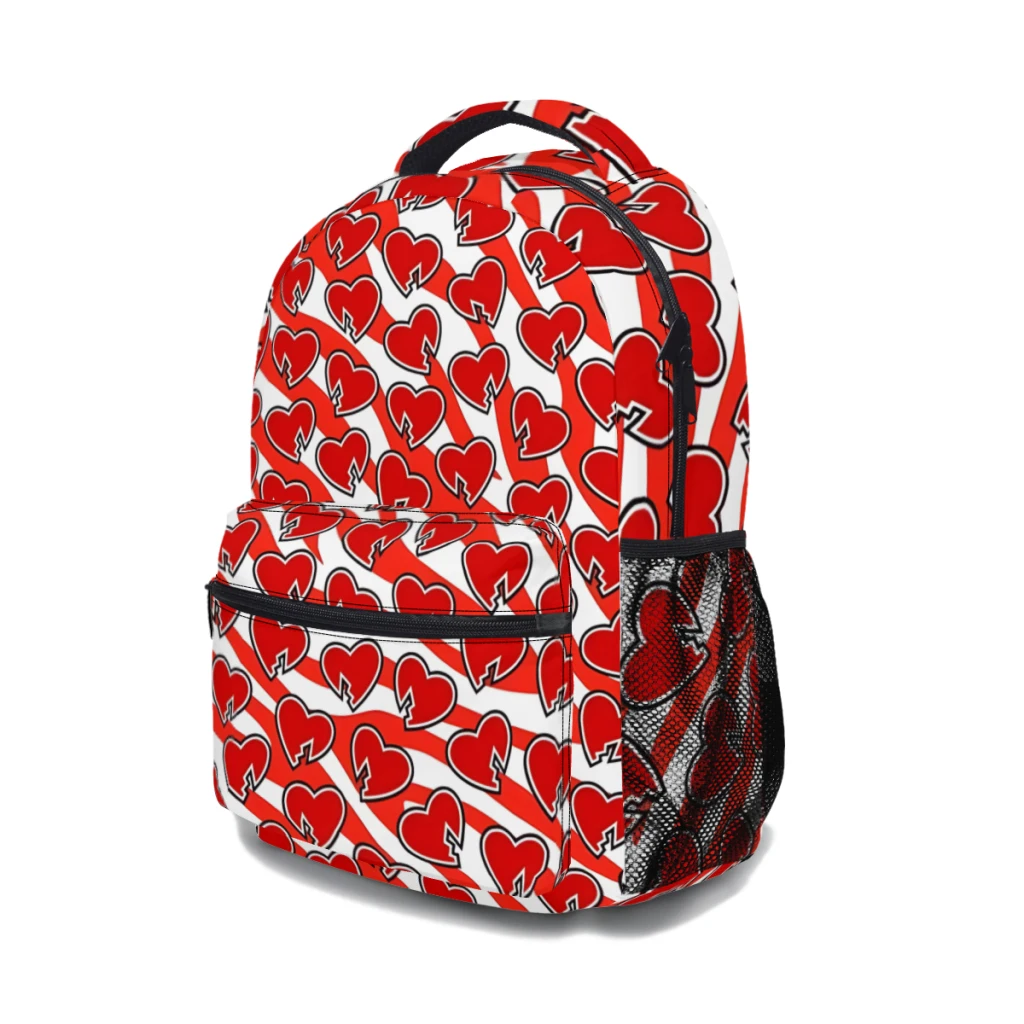 Hbk Ono '97 Rood Wit Hart Collage Bedrukt Lichtgewicht Casual Kinderen Schooltas Jeugd Rugzak Anime Cartoon Schooltas