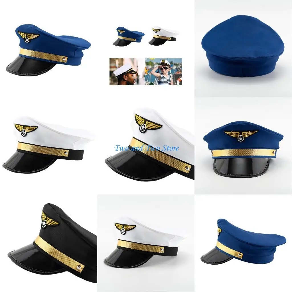 

HX6F Bachelorettes Party Flight Captain Hat для взрослой шляпы Halloween Roleplay Hat