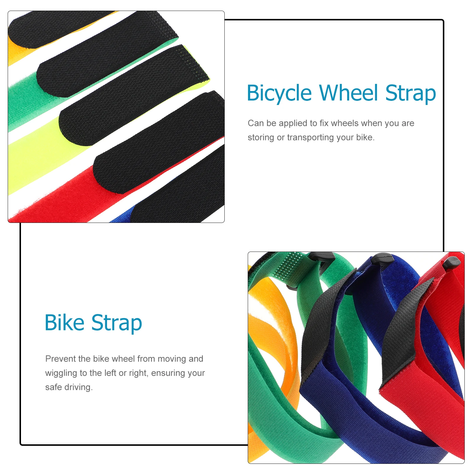 

15PCS Bike Rack Strap Made of Nylon Stabilizer Wheel Cinch Strap for Daily Use Replacement Fixing Bike Transport Storage