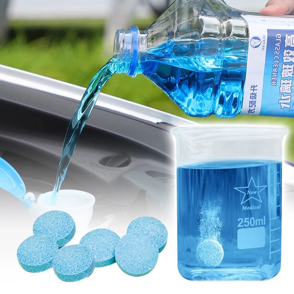 10pcs/set Car Windshield Solid Soap Piece Window Glass Washing Cleaning Paint Protective Foil Effervescent Tablets for Vehicles