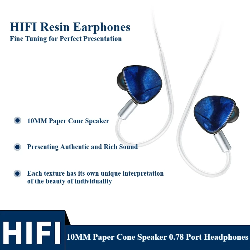 

IEM Copper Driver HiFi Wired Headphones Racing Sports Headphones Bass Stereo Music Headphones 3.5MM Large Unit in Ear Type