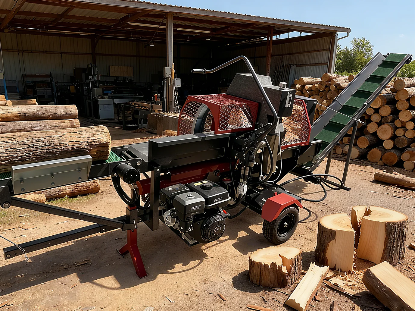 -For RCM Horizontal  Petrol Mobile Firewood Processor Wood Processing Machine Wood Processor*