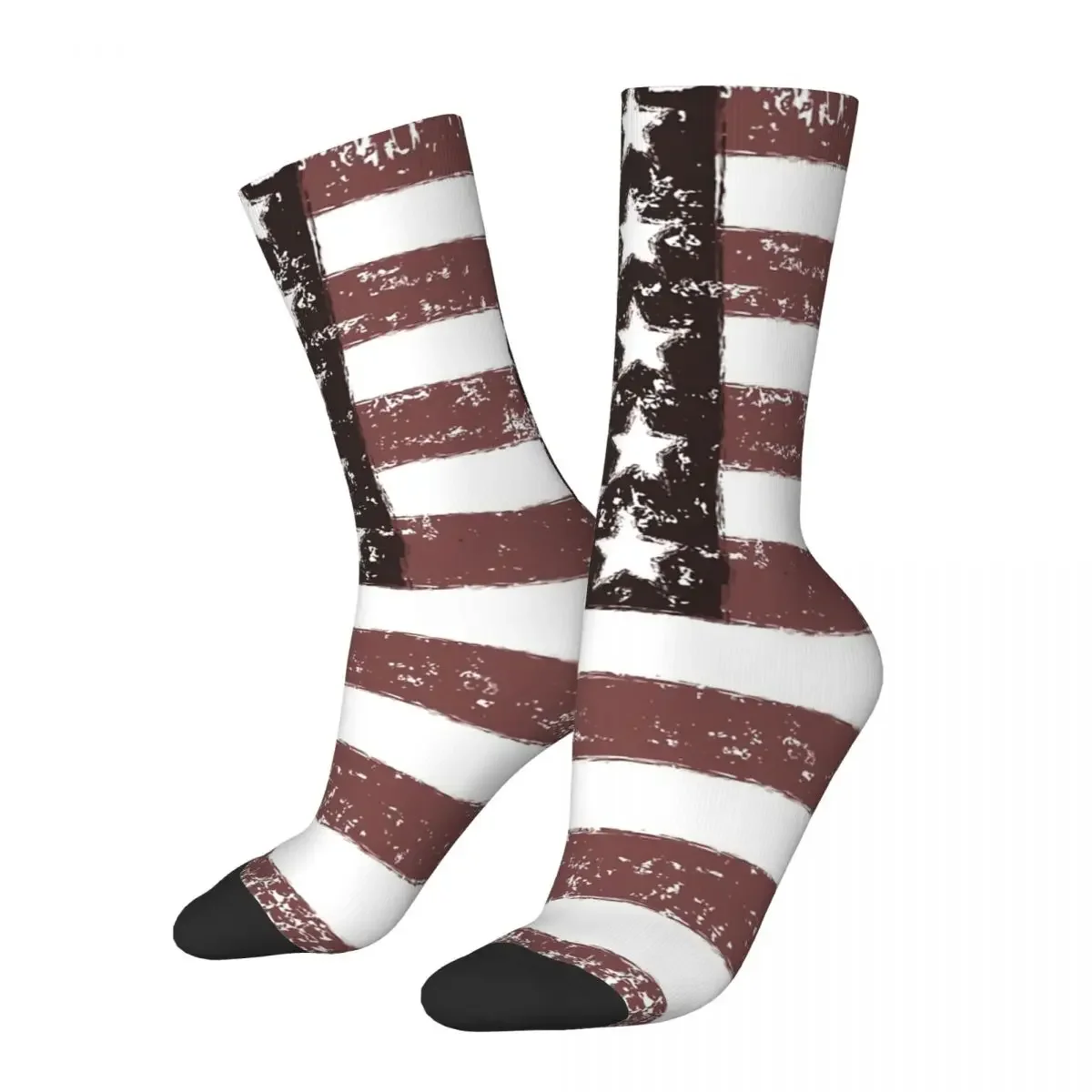 

Смешные счастливые мужские женские носки с американским флагом выцветающие американские ретро Харадзюку хип-хоп новые сумасшедшие носки дышащие баскетбольные Носки