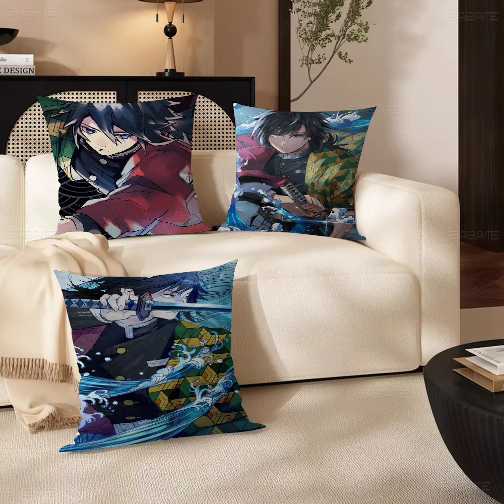 Tomioka Giyuu Pillow Gifts Home Office Furnishings Bedroom Sofa Car Cushion Cover Case 45x45cm