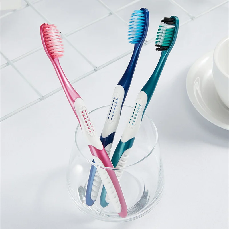 Toothbrush Whiten Tooth Super Hard Bristles Cross Remove Tongue Plaque Bacteria Coffee Stains Dental Care Teeth Brush Oral Care