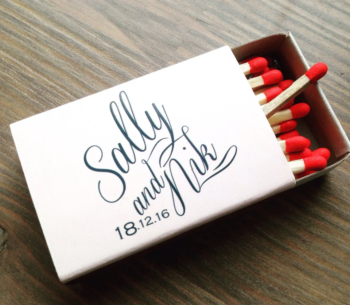 Set of 100 Wedding Favor Personalized Matchbox * Photo Matchbox * Personalized Matches * Customized Matchboxes * Party Matches