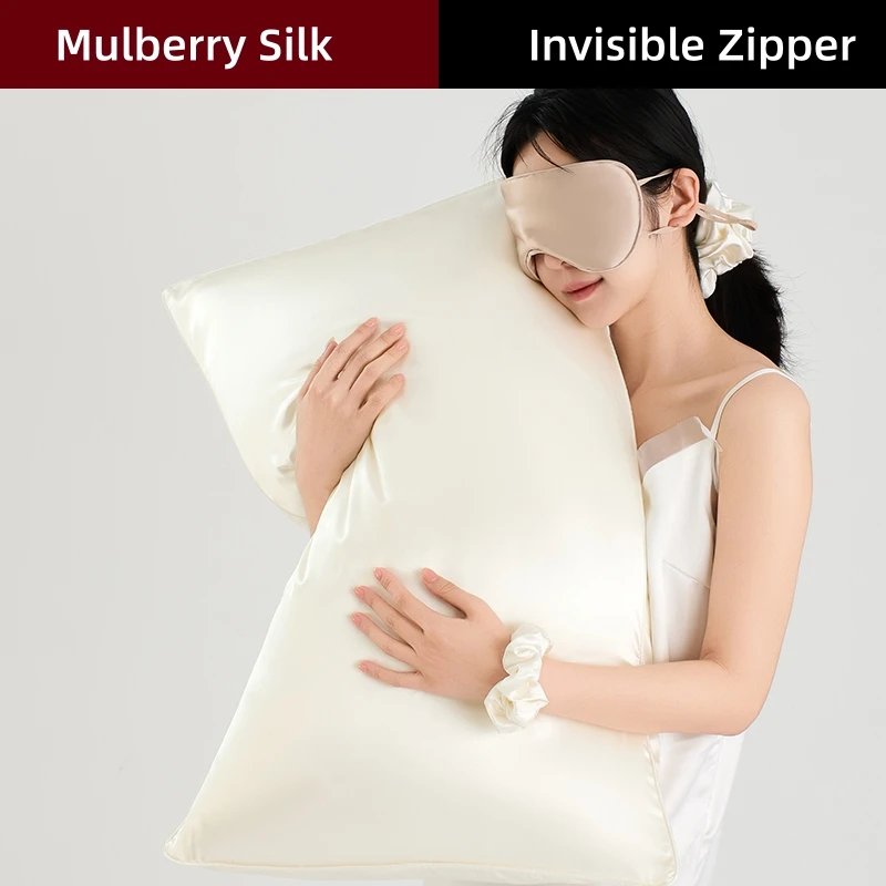 100% Mulberry Silk Pillowcases Silk Pillow Cover for Hair and Skin With Hidden Zipper Luxury 6A 25 Momme Pillow Cases