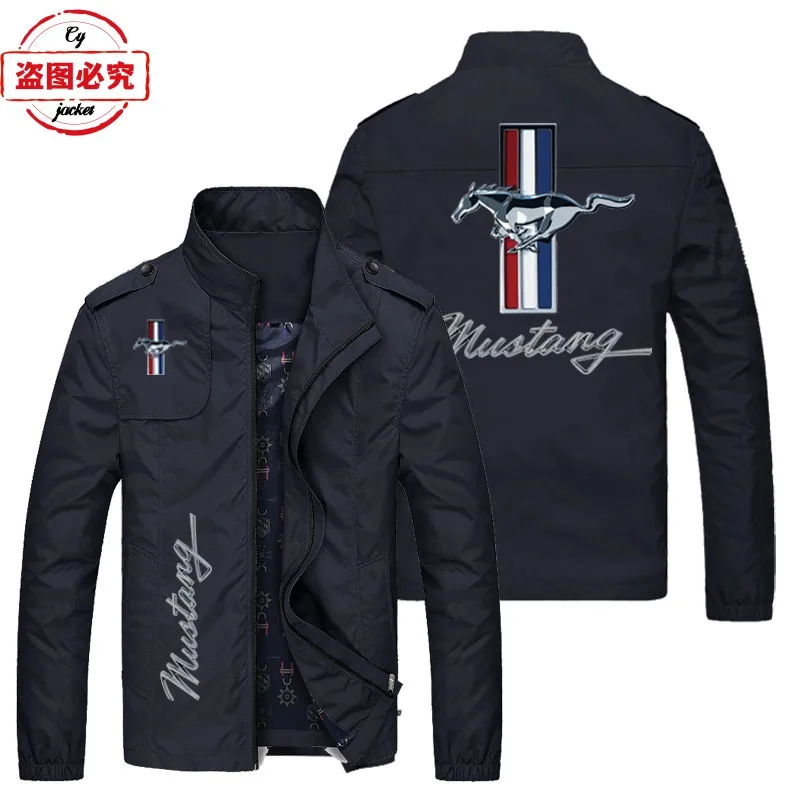 Ford Mustang racing logo jacket loose long-sleeved top fashion casual tooling spring and autumn men's jacket team uniform