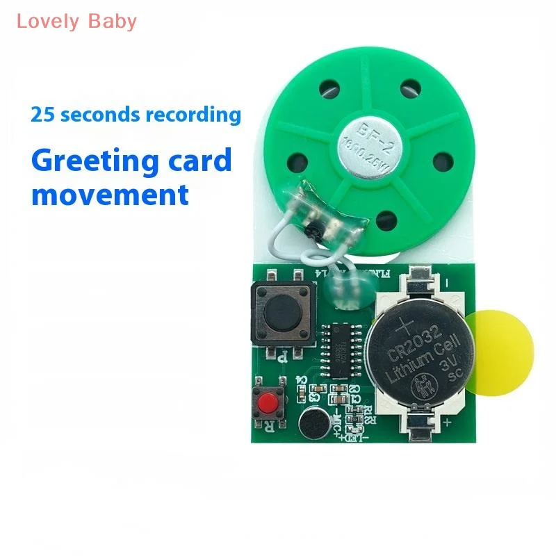 【BBS-7】1 Piece 25 Seconds Recording Module Button Control Compact With Double Faced Adhesive Tape Recordable Sound Chip PCB