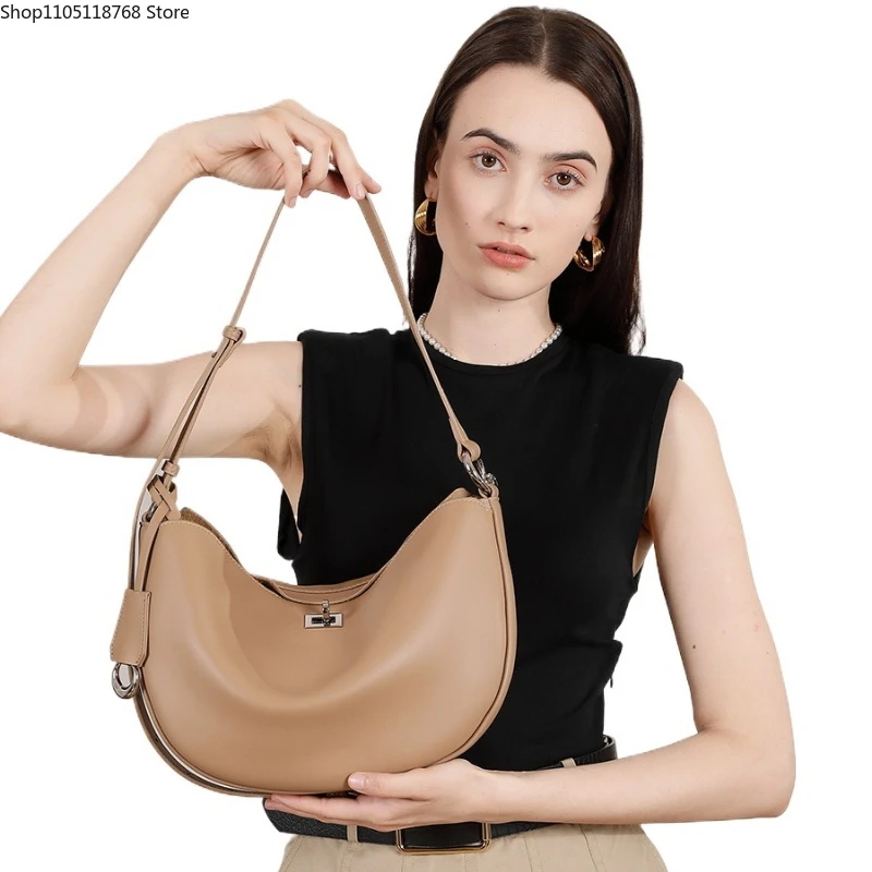 

Cowhide Genuine Leather Handbags Women Vintage Shoulder Bag Female Bucket Crossbody Bag Luxury High Quality
