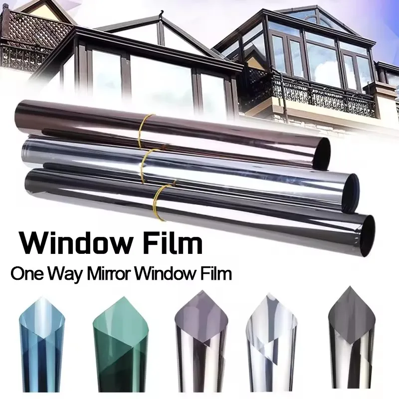 0.9X10Meter One Way Vision Daytime Reflective Building Window Tint Film Heat Control Anti UV Building Window Tinting Film