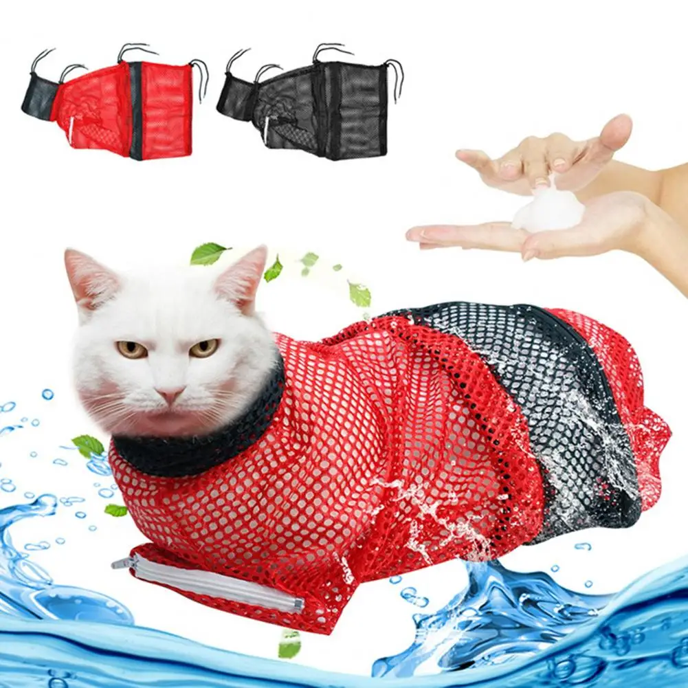 Cat Mesh Bathing Bag,Adjustable Pet Shower Restraint Bag,Grooming Mesh Bag,Pet Washing Clean Restraint Massage Bags