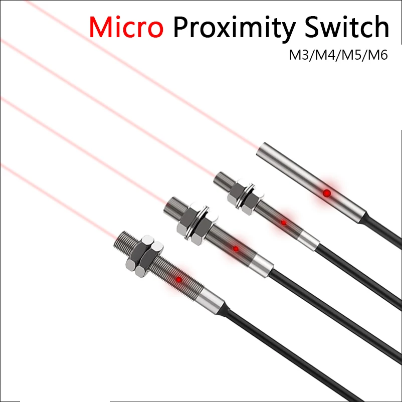 Mini Proximity Switch Small Size M3 M4 M5 M6 Small Inductive Sensor Micro Metal Sensor Three Wire Automation Sensing Unthreaded