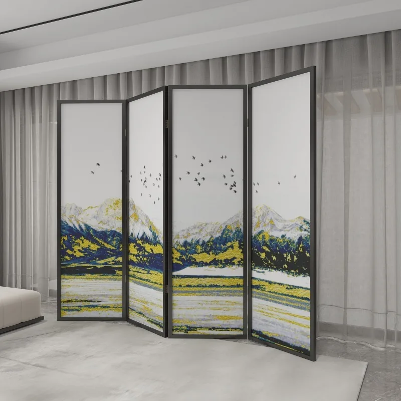 

Nordic simple decoration, light luxury entrance art, abstract solid wood, opaque screen, partition living room