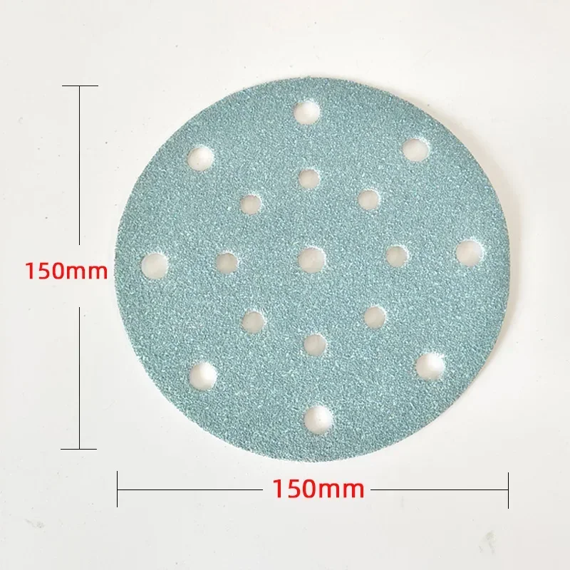 Garnet 6-Inch 17-Hole Dry Sandpaper 150mm Car Atomic Ash Polishing Round Flocking Back Velvet Sand Disc