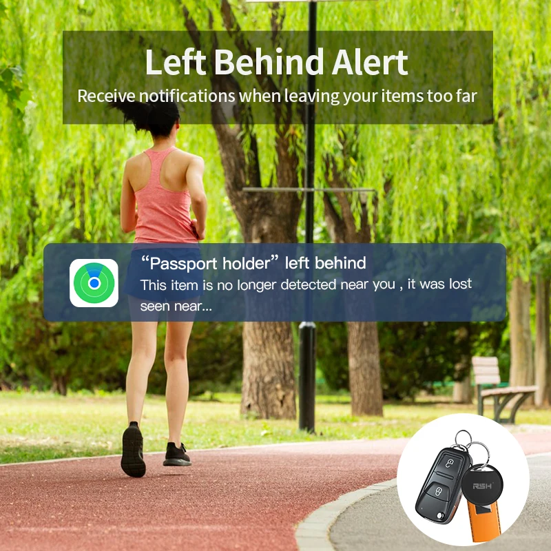 علامة RSH 4-PCS المضادة للخسارة GPS لاستبدال Apple Airtag عبر Find My App Bluetooth GPS Tracker للأمتعة IOS MFi Key Finder