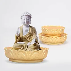 Round Golden Lotus Base, Guanyin Body, Worships the wealth God Buddha Statue, Guan Gong Decoration, Buddha Pedestal Base