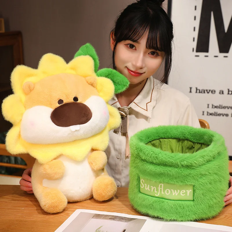 Jogo de Bonecas Vegetais e Animais, Macio, 25-45cm, Verde, Panela, Hamster, Girassol, Almofadas, Natal, Presente de Aniversário, Decoração