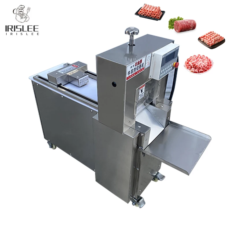 Fully Automatic Frozen Pork Roll Cutting Machine Commercial Beef Lamb Bacon Slicer for Food Processing