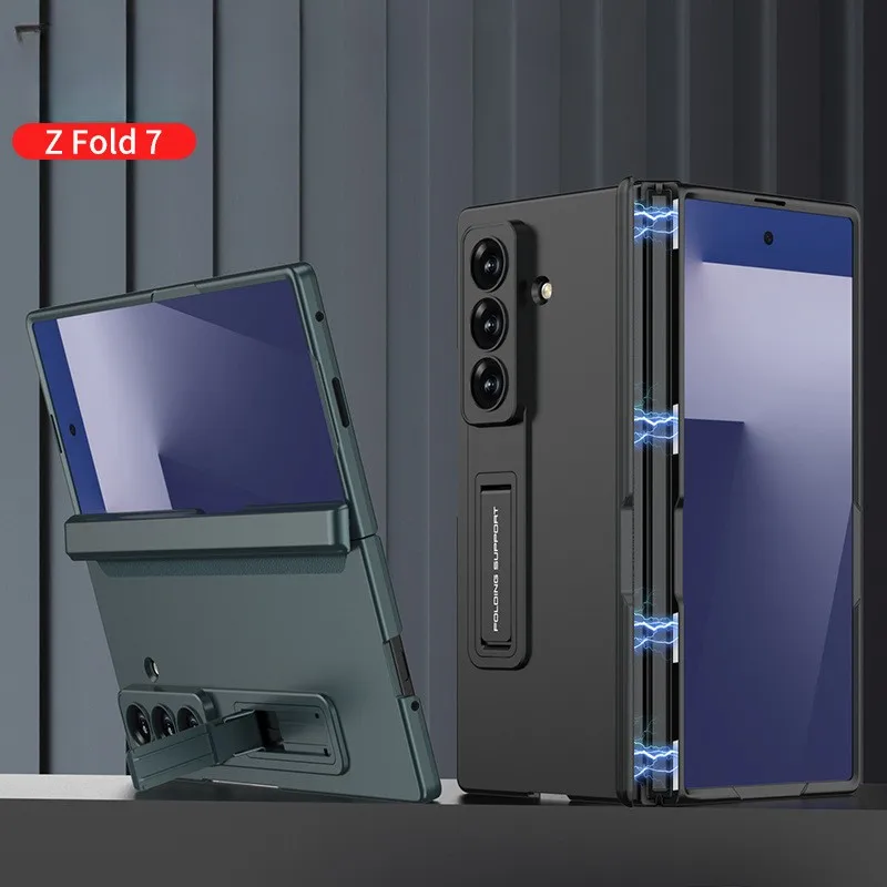 

Magnetic Case For Samsung Galaxy Z Fold 7 Outer Screen Glass Holder Matte Cover