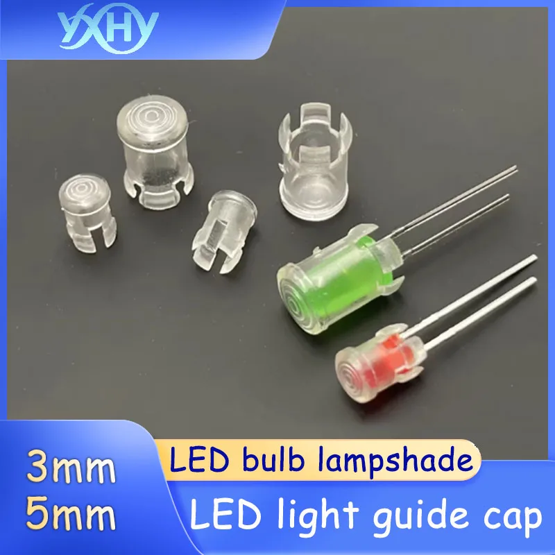 LED Light Emitting Diode 3mm/5mm Through-Hole LED Light Guide Cap F3/F5 Transparent Cover LC3/5-1