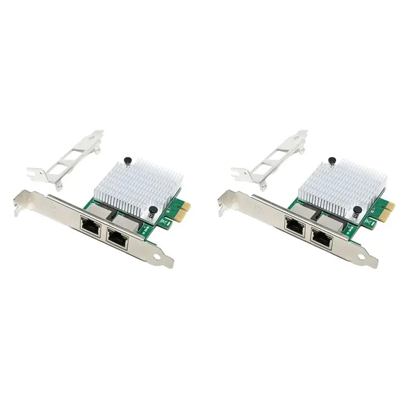 N35R-2X 2 RJ45 Port Pcie X1 Dual Gigabit Realtek 8111F+ ASM1082E Chipset Filter PCI-E Computer Lan Network Card 1000M