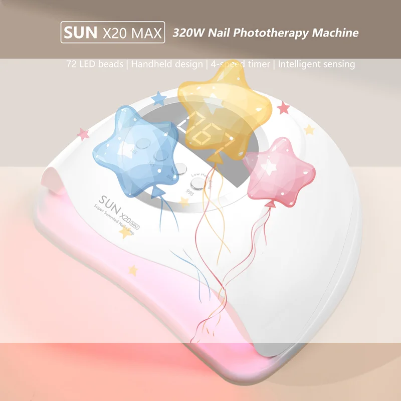 Secador de lámpara UV LED de 320W para uñas, lámpara de secado de esmalte de Gel con 4 ajustes de temporizador, Sensor automático, luz profesional para uñas para salón de uñas