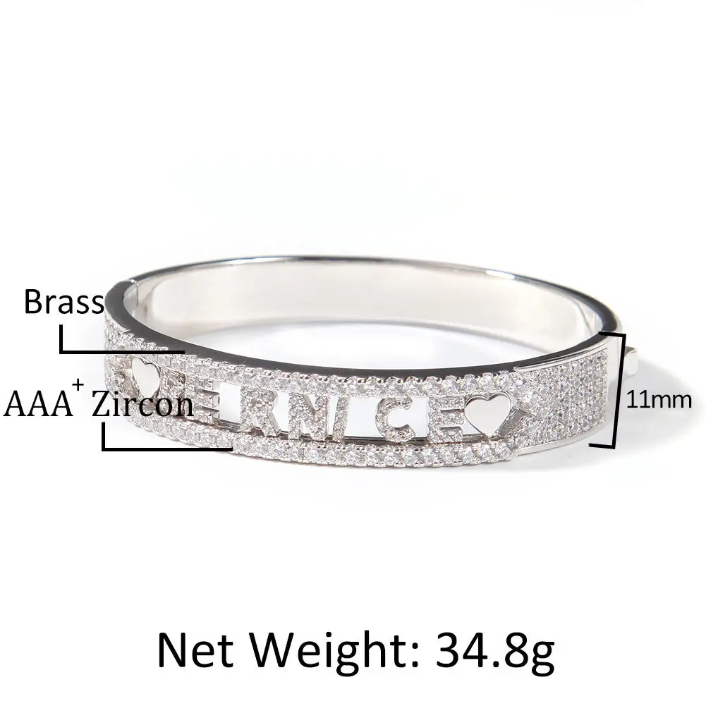 Imagem -04 - Uwin Faça Você Mesmo Letras Nome Pulseira Atualizar Melhor Cobre Iced para Fora cz Pulseira Ouro Prata Cor Luxo Transporte da Gota para o Presente