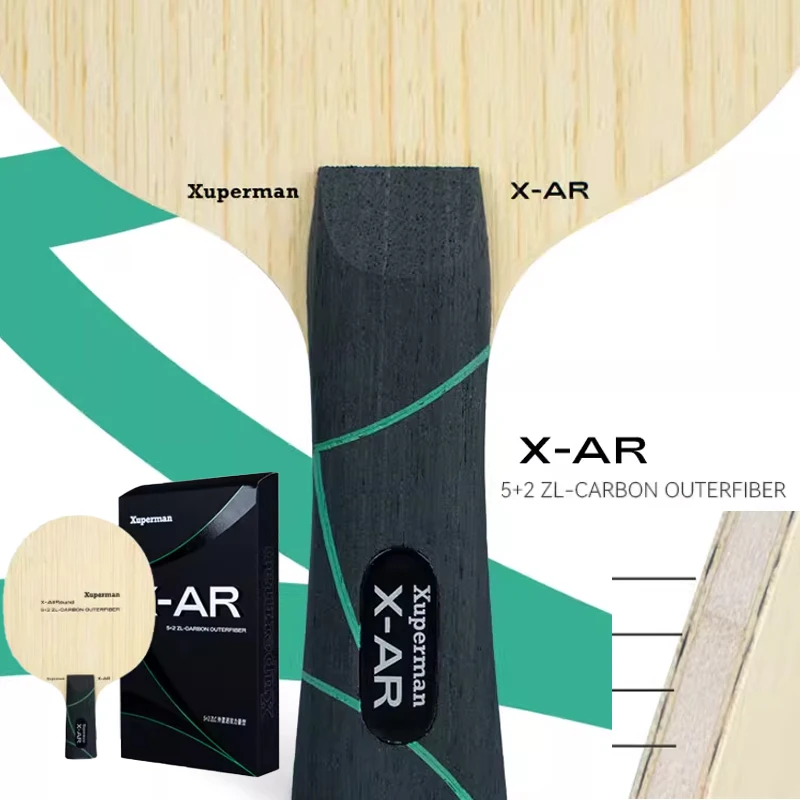 Xuperman Xuxin ตารางไม้เทนนิสภายนอก ZL คาร์บอนใบมีดปิงปอง 7 ชั้นไม้คาร์บอนไฟเบอร์ Ping Pong Paddle Fast Attack