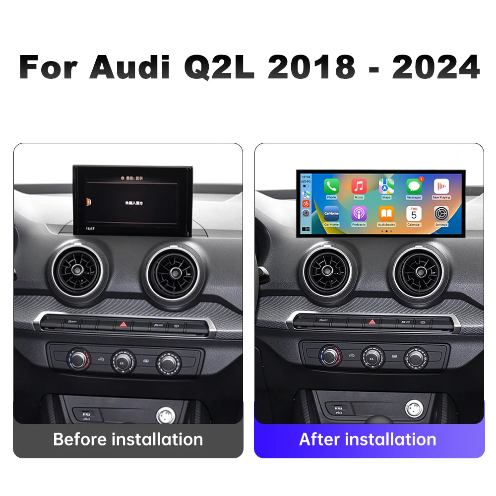 12.3 Inch Navi for Audi Q2L 2018-2024 Car Radio Android 16 Multimedia Video Player HD Touch Screen Wireless Carplay QLED Screen