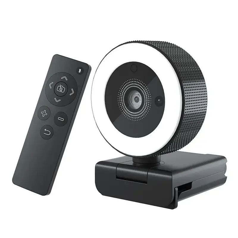 40MP HD Multi-functional USB Webcam with Remote Control Fill Light Microphone Portable Webcam 2K Auto Focus Computer Web Camera