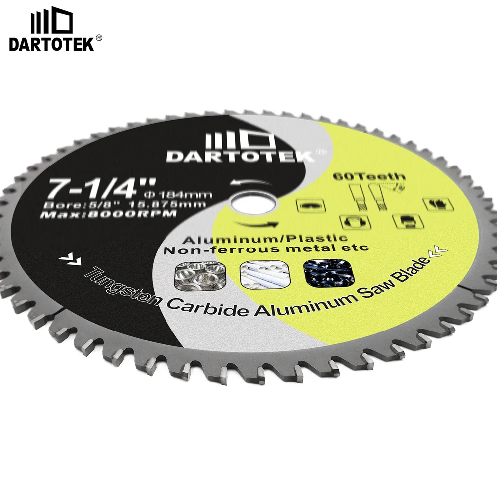 DARTOTEK Hard Alloy Saw Blade Cutting Iron Disc 1Pc Dia165-355mm FTG Teeth Cutter For Stainless Steel Metal Timber Sheet Iron