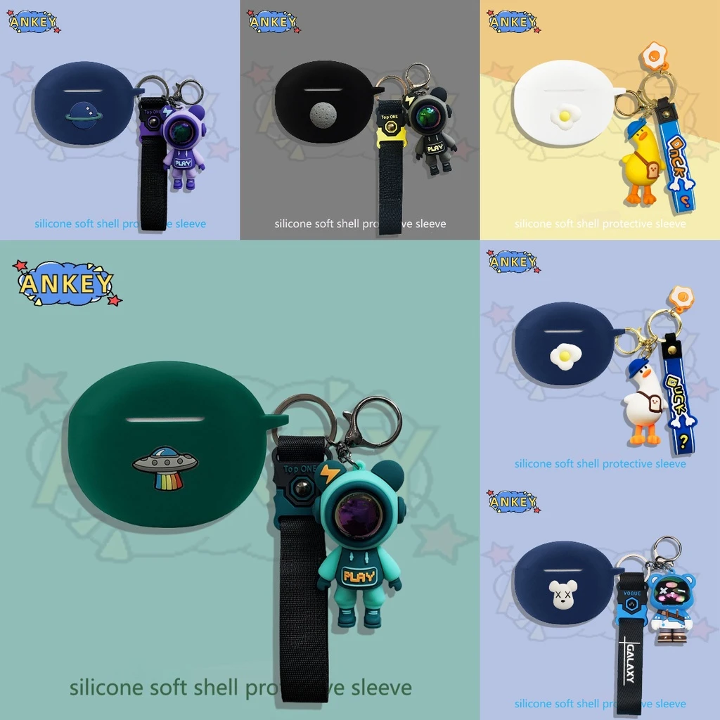 Case for Oppo Enco Air 3 Pro / Air 2 Pro / Free 2 2i Earphone Silicone Cover Cute Astronaut Earbuds Soft Protective Headphone