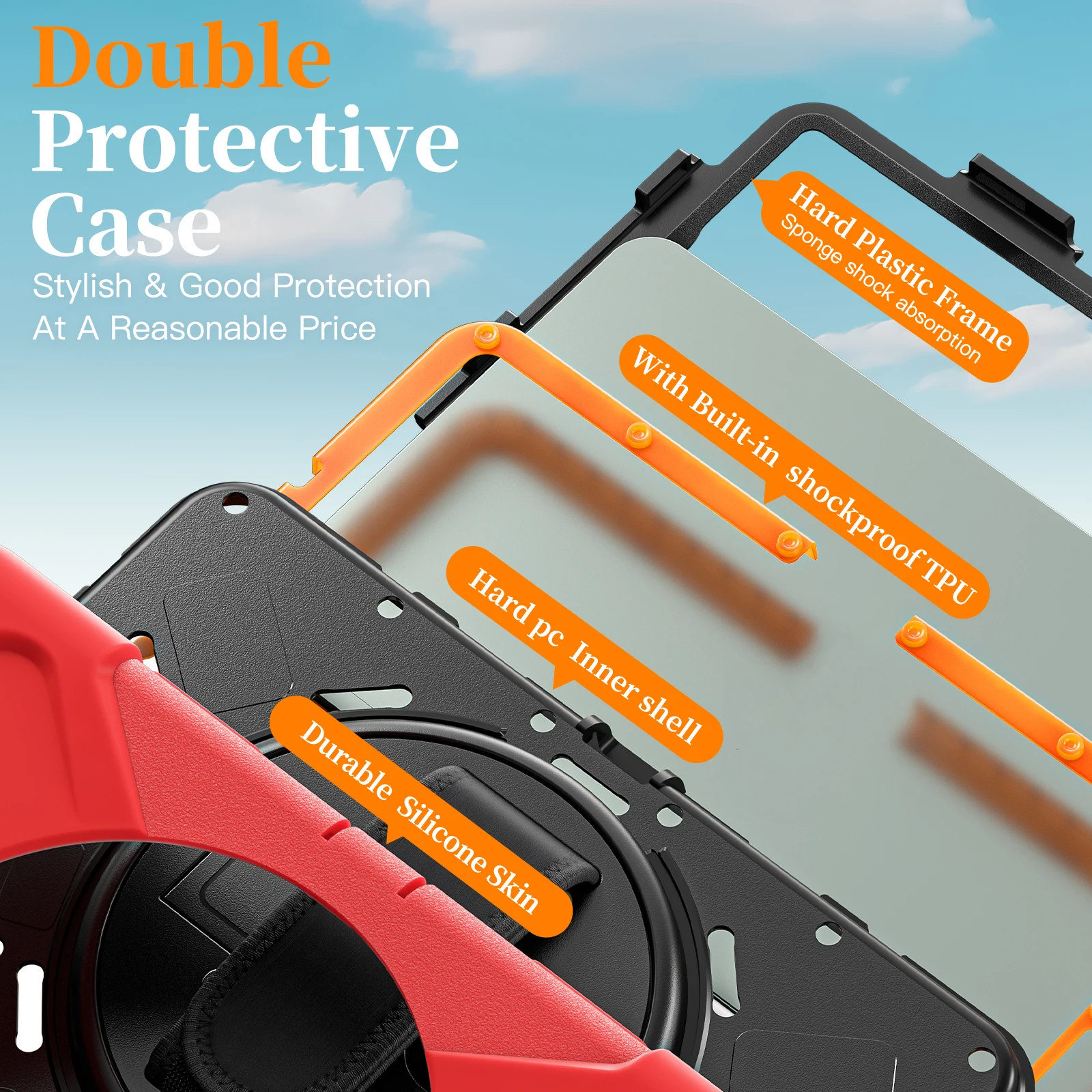 

For Xiaomi mini pad 8.8" 2025 Redmi K Pad Anti-Slip Kickstand Cover Case Shock Proof Swivel Bracket Case With shoulder strap