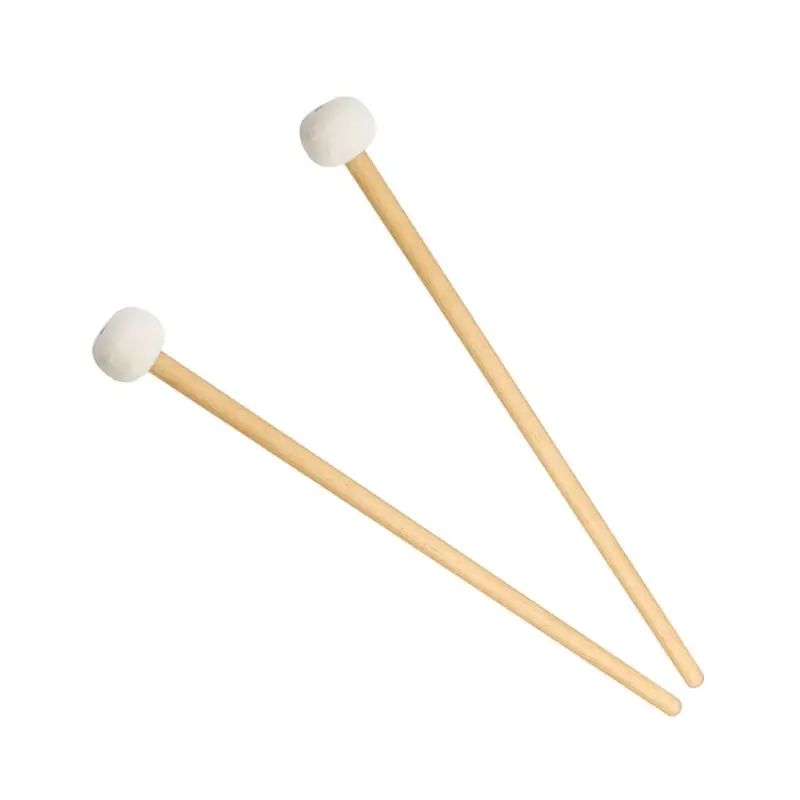 yunyun 2 Pcs Multi-Purpose Felt Mallet Double for Head Drum Cymbal Gong Mallet Soft Hammer Sticks Mallets Rods Felt Hammer