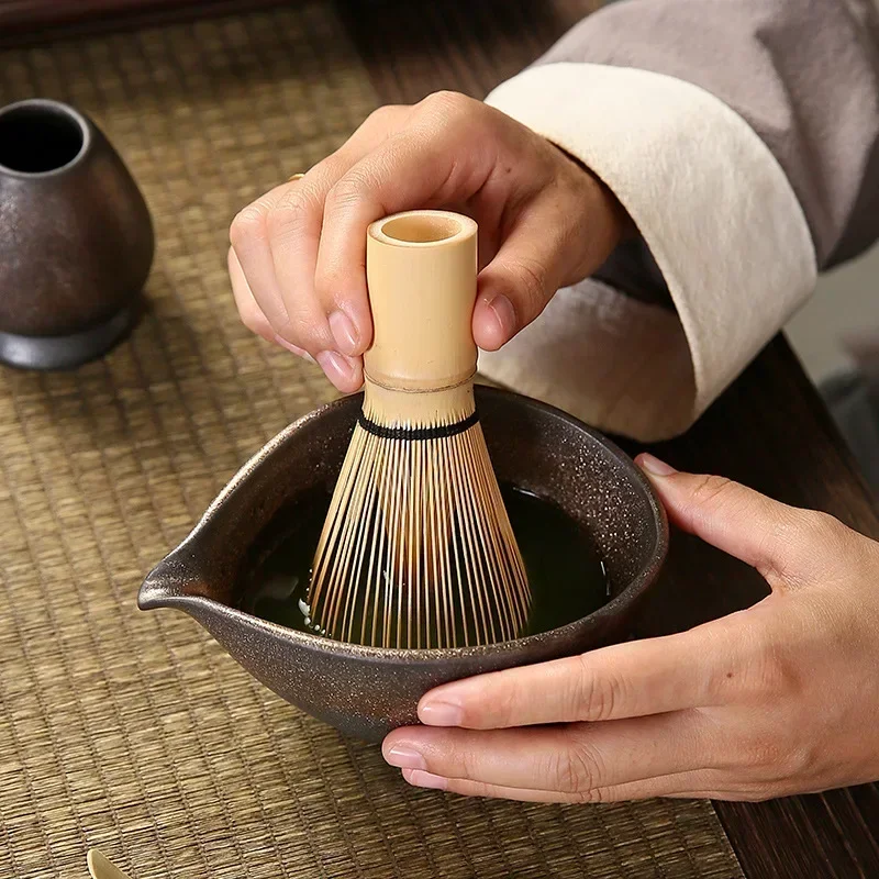 4-5pcs Handmade HomeCoarse pottery Matcha Tea Set Tool Stand Kit Bowl Whisk Scoop Gift Ceremony Traditional Japanese Accessories