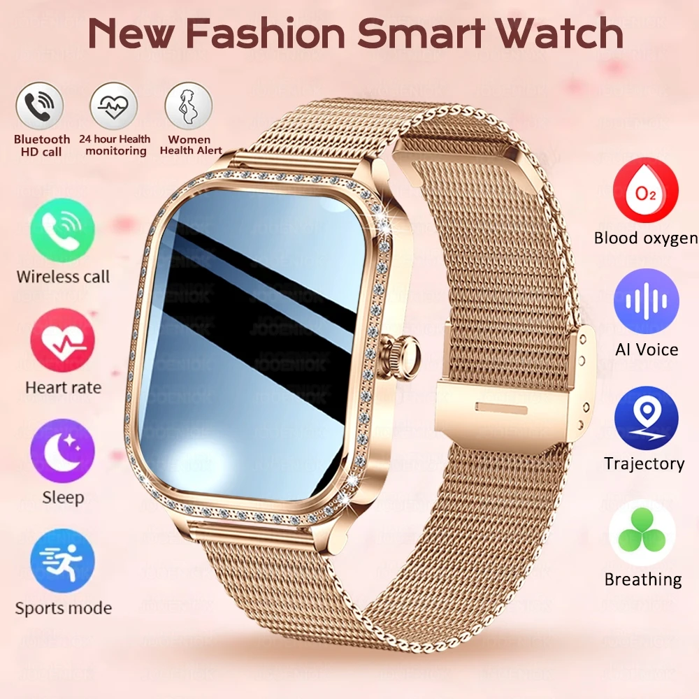 

2026 New 3D Curved Screen Smart Watch Women Heart Rate Blood Oxygen Health Monitoring Bluetooth Call Fashion Smartwatches