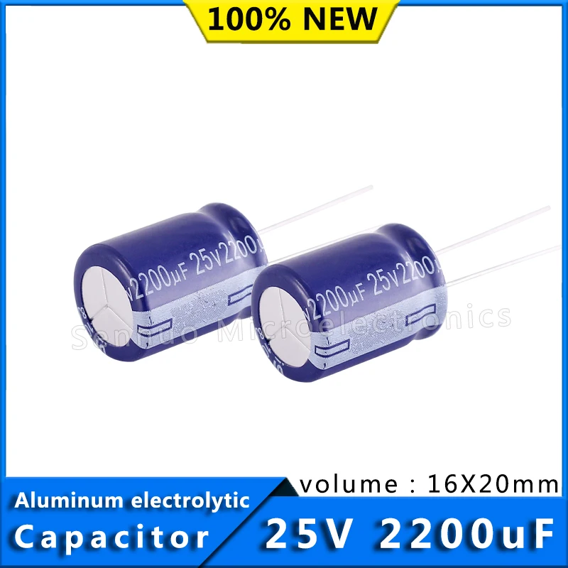 5/Pcs 2200uf 25v 105 degrees celcois 16X20 High Frequency Low Resistance Aluminum Electrolytic Capacitor 25V 2200uF 16*20mm