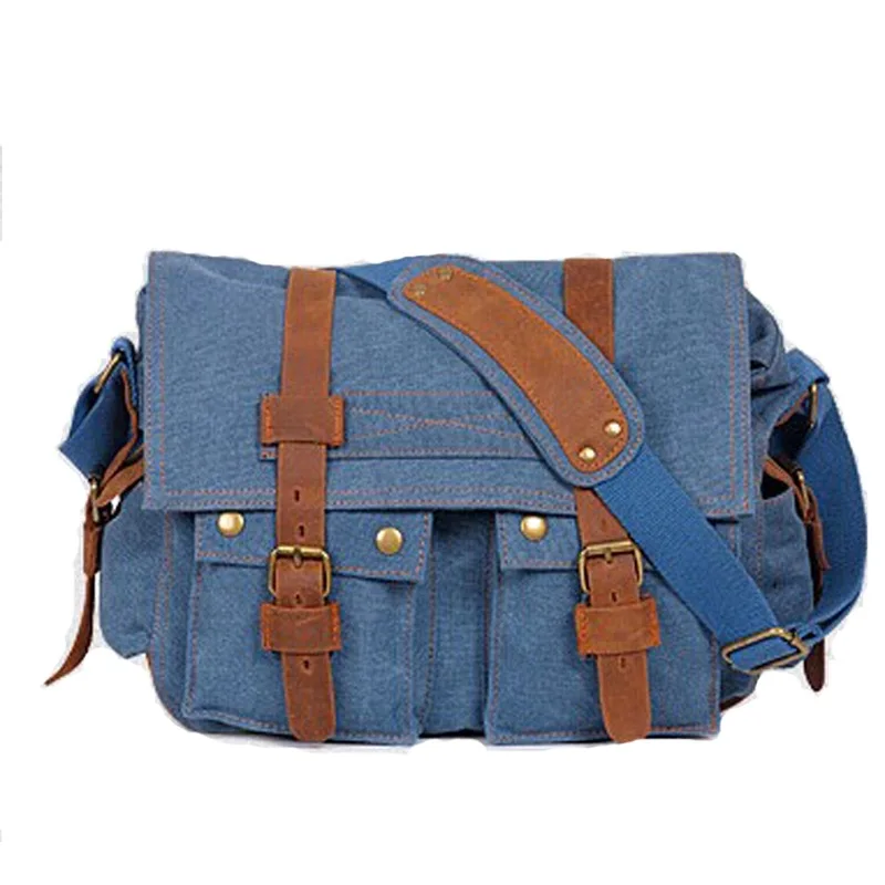 

Men's canvas clamshell lock square diagonal shoulder bag computer storage clamshell commuter shoulder pack men's bag