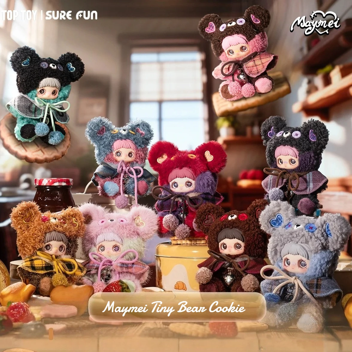 

Maymei Tiny Bear Cookie Series слепая коробка слепая коробка милая Maymei V7 виниловая загадочная коробка Kawaii брелок кукла-сюрприз сумка кулон игрушка