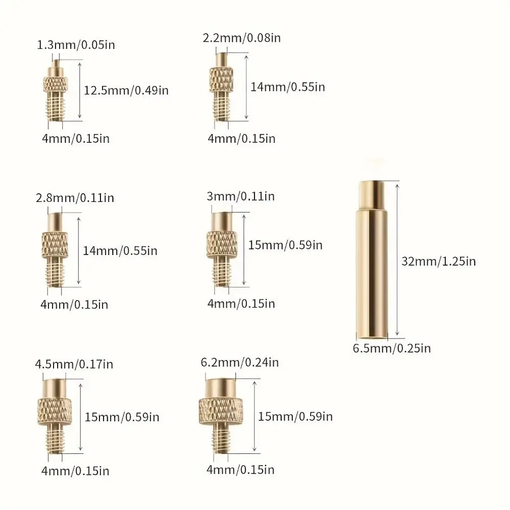 M2-M8 Heat Insert Nut Iron Tip Internal Thread Head Durable Brass Thread Embedded Kit Fast Heat Conduction Metal