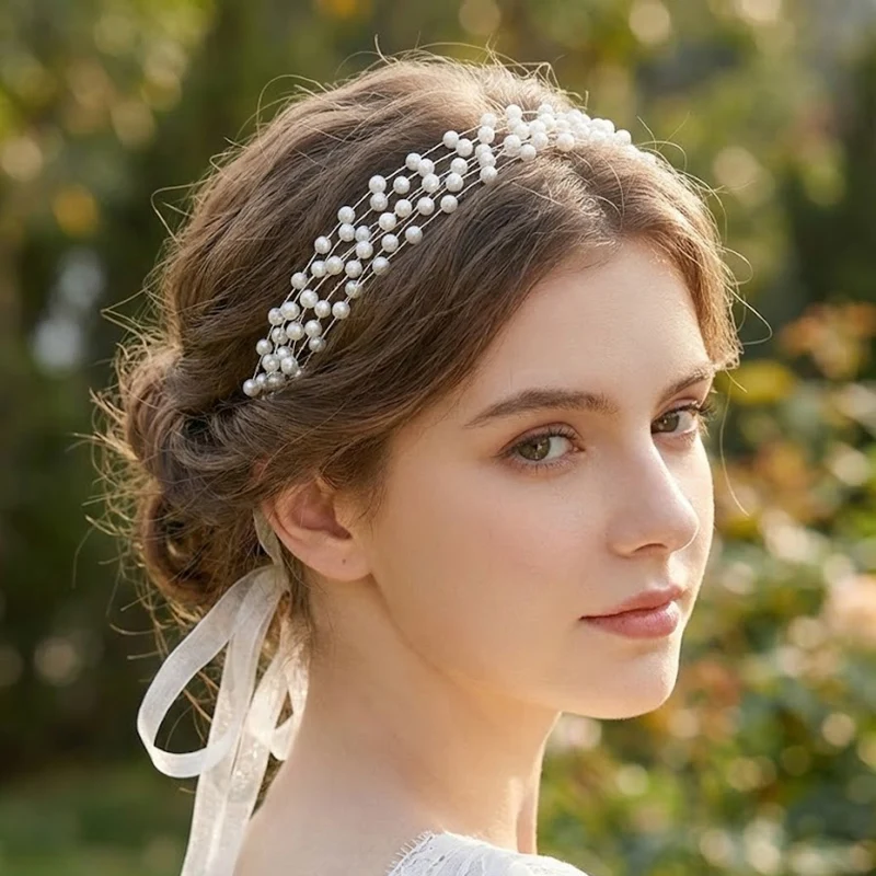 

Роскошные повязки для волос с жемчужным декором для женщин, серебристые классические свадебные украшения для волос, элегантные повязки, аксессуары для волос, ювелирные украшения для волос